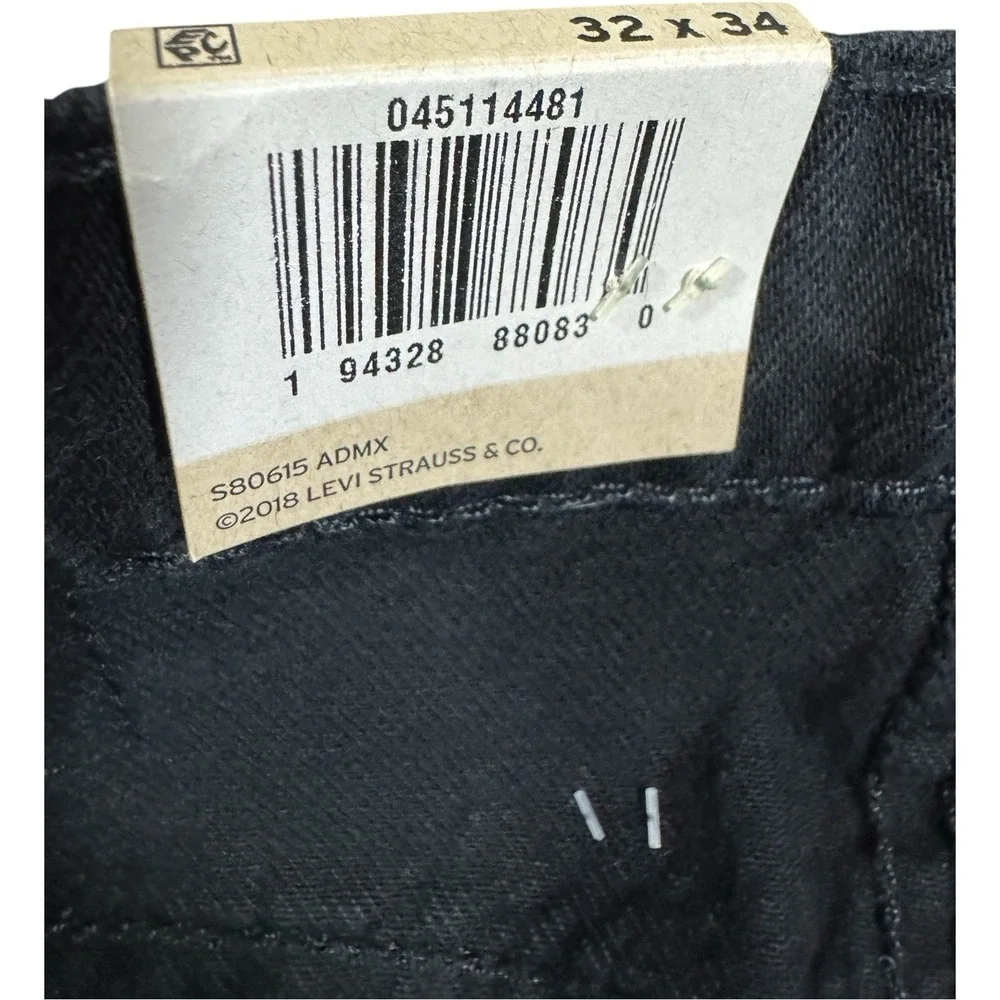 Levi's Levis Men 511 Slim Distressed Black Denim Stretch Jeans Mens Size 32 X 34